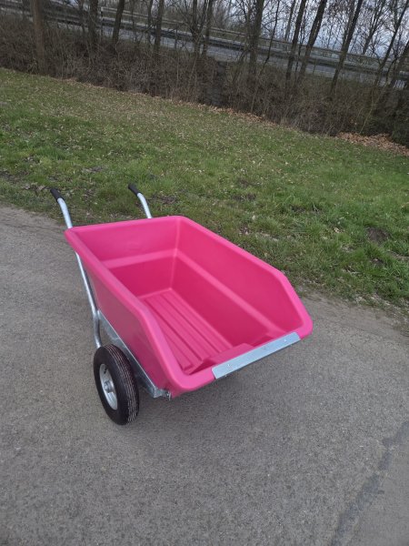 250L 2-Rad-Schubkarre mit Kippfunktion - Pink