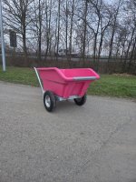 250L 2-Rad-Schubkarre mit Kippfunktion - Pink