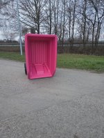 250L 2-Rad-Schubkarre mit Kippfunktion - Pink