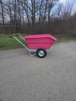 250L 2-Rad-Schubkarre mit Kippfunktion - Pink