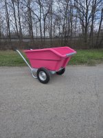 250L 2-Rad-Schubkarre mit Kippfunktion - Pink