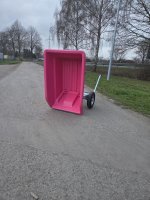 250L 2-Rad-Schubkarre mit Kippfunktion - Pink
