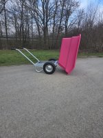 250L 2-Rad-Schubkarre mit Kippfunktion - Pink