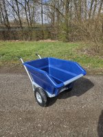 250L 2-Rad-Schubkarre mit Kippfunktion - Blau