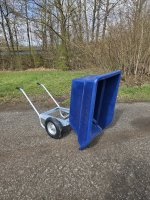 250L 2-Rad-Schubkarre mit Kippfunktion - Blau