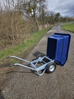 250L 2-Rad-Schubkarre mit Kippfunktion - Blau
