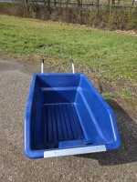 250L 2-Rad-Schubkarre mit Kippfunktion - Blau