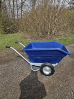 250L 2-Rad-Schubkarre mit Kippfunktion - Blau