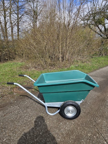 250L 2-Rad-Schubkarre mit Kippfunktion - Grün