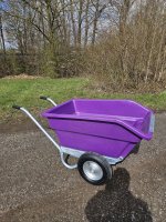 250L 2-Rad-Schubkarre mit Kippfunktion - Lila