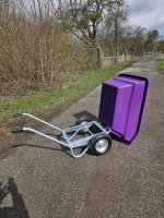 250L 2-Rad-Schubkarre mit Kippfunktion - Lila
