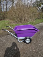 250L 2-Rad-Schubkarre mit Kippfunktion - Lila