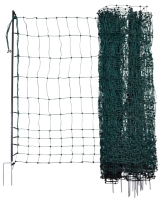 Geflügelnetz Premium, grün, 50m, 106cm, Doppelspitze, elektrif.