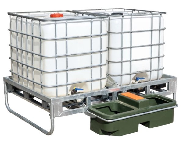 MP 2000 Tränkebeckenhalterung mit Trog für zwei IBC 2000 Liter